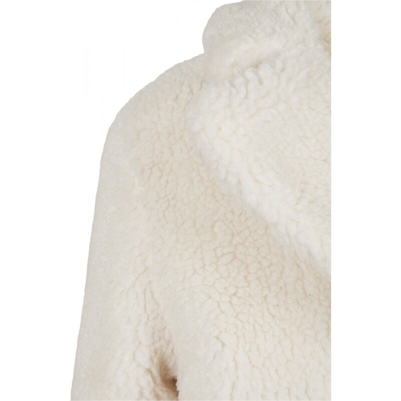 URBAN CLASSICS Kabát Ladies Oversized Sherpa Coat - whitesand