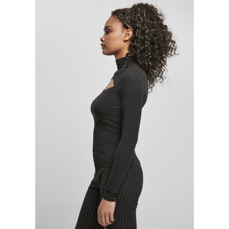 URBAN CLASSICS Ladies Cut-Out Turtleneck Longsleeve - black