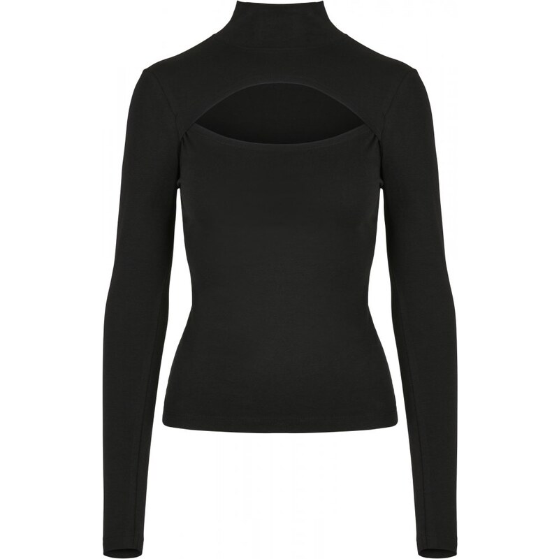 URBAN CLASSICS Ladies Cut-Out Turtleneck Longsleeve - black