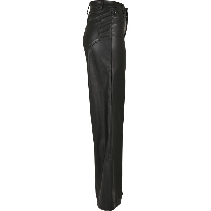 URBAN CLASSICS Ladies Faux Leather Wide Leg Pants