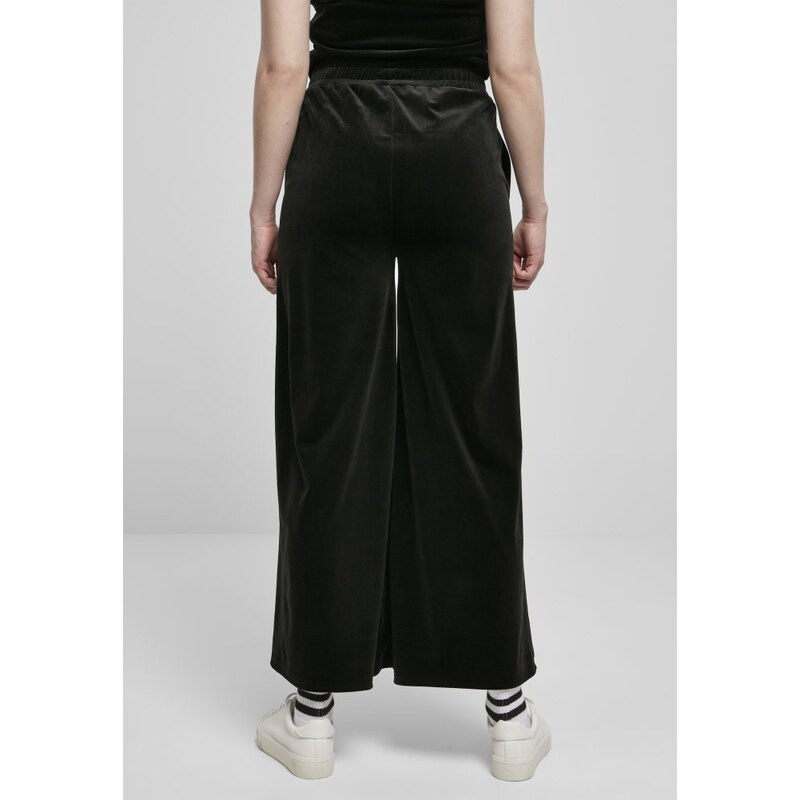 Dámské tepláky Urban Classics Ladies High Waist Straight Velvet Sweatpants - černé