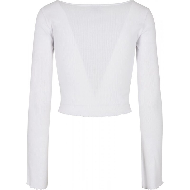 URBAN CLASSICS Ladies Cropped Rib Cardigan - white