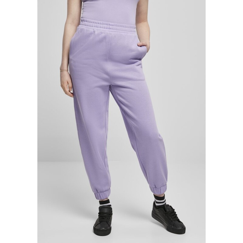 Dámské tepláky Urban Classics Organic High Waist Ballon Sweat Pants - fialové