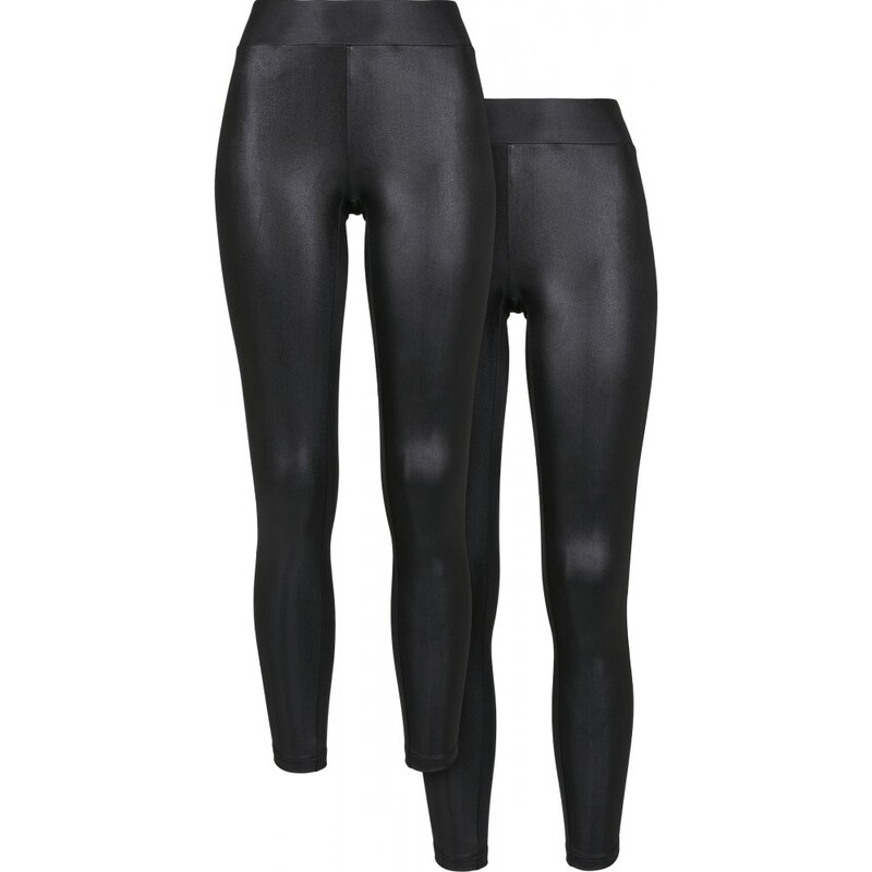 URBAN CLASSICS Ladies Synthetic Leather Leggings 2-Pack 81516442