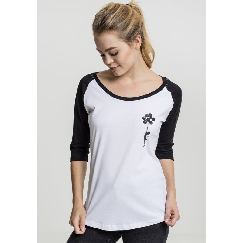 MERCHCODE Ladies Banksy Balloons Raglan Tee 112324529
