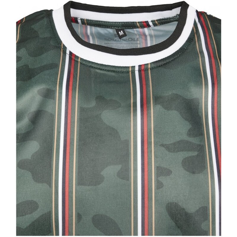 Tričko Southpole Thin Vertical Stripes AOP T-Shirt - green