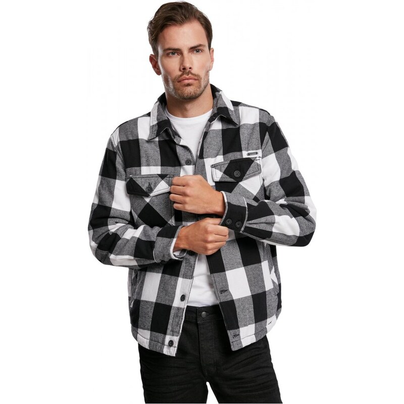 Košile Brandit Lumberjacket - white/black
