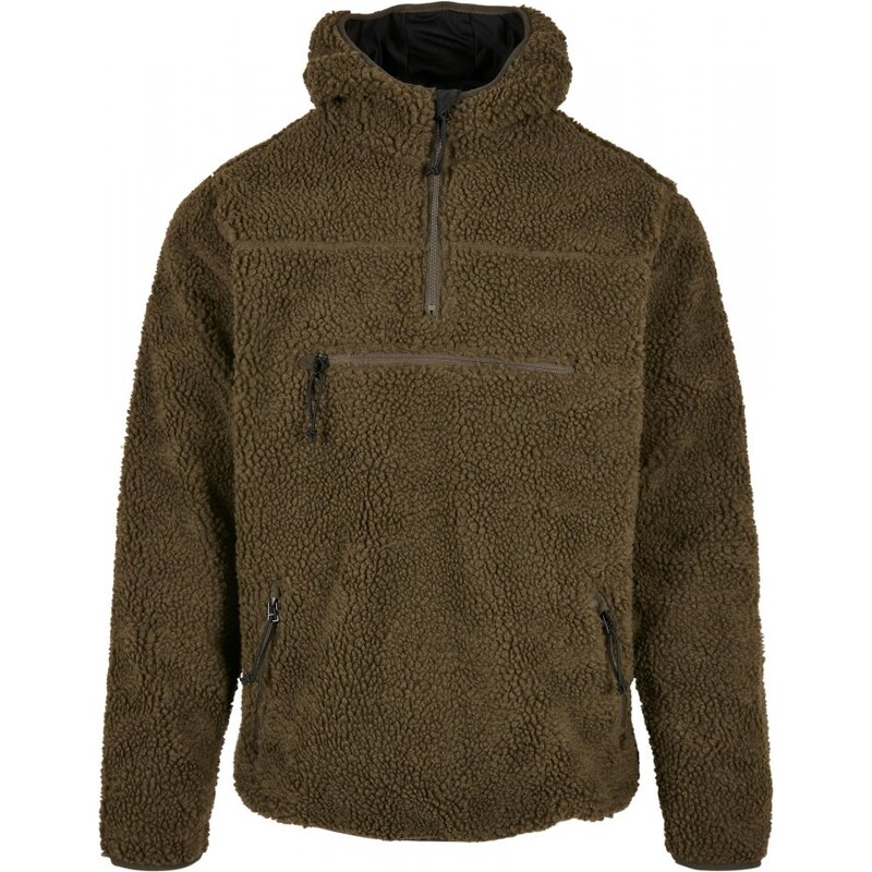 Olivová pánská bunda Brandit Teddyfleece Worker Pullover