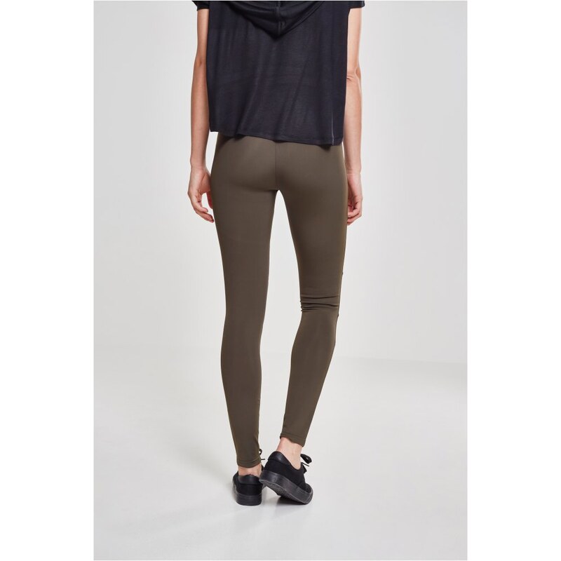 Legíny Urban Classics Ladies Tech Mesh Leggings - dark olive