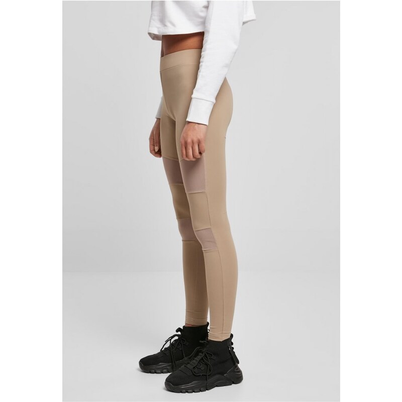 URBAN CLASSICS Ladies Tech Mesh Leggings - softtaupe