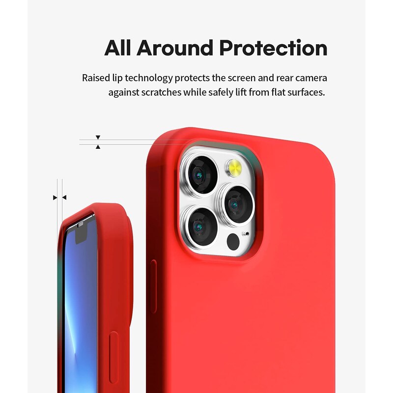 Ochranný kryt pro iPhone 13 Pro MAX - Mercury, Silicone Red