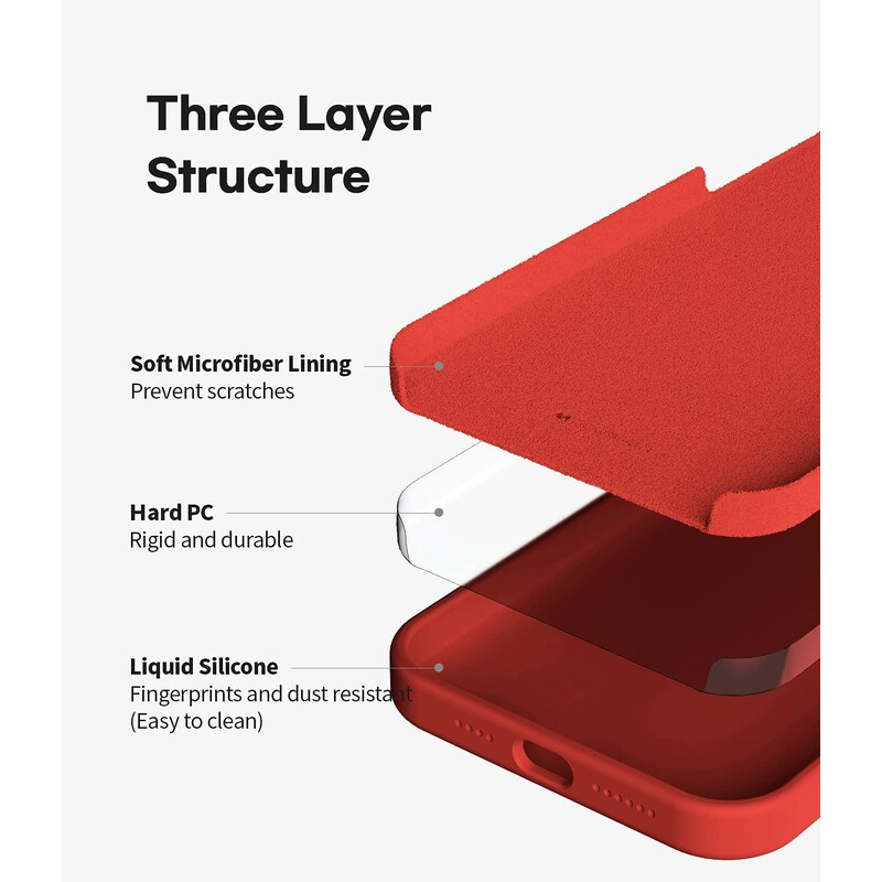Ochranný kryt pro iPhone 13 Pro - Mercury, Silicone Red