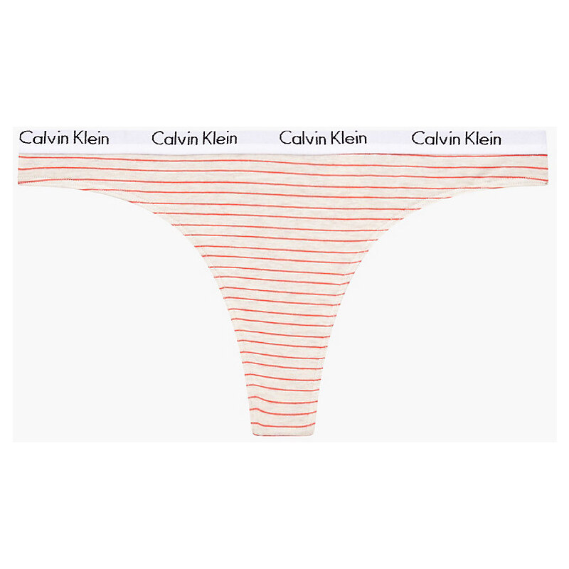 Tanga D1617E - WAN - béžová s proužkem - Calvin Klein