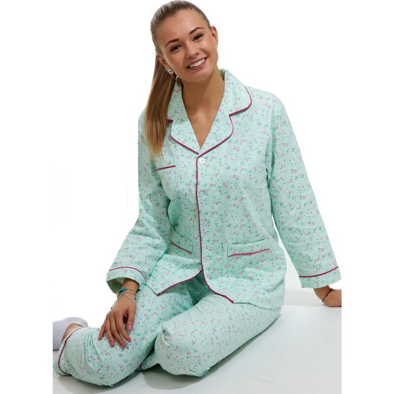 Naspani Elegantní pyžamo na kojení - flanel 1DF0011