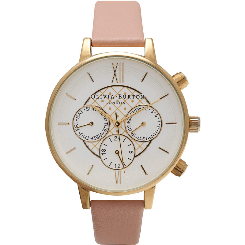 Topshop **Olivia Burton Big Dial Chrono Detail Dusty Pink and Gold Watch