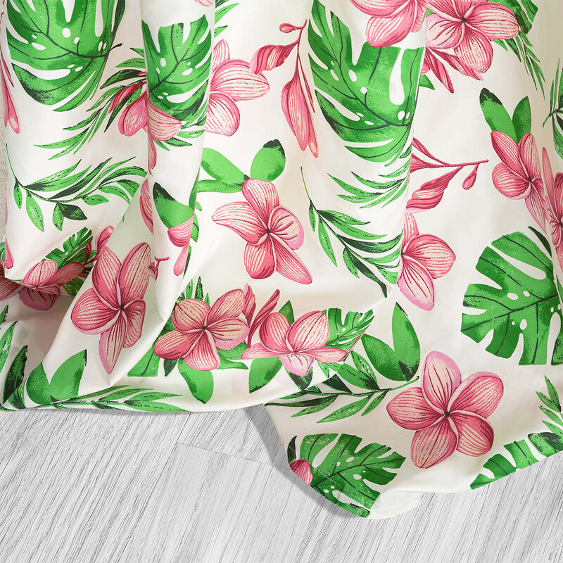 Edoti Curtain with flower Monstera 140x250 A497