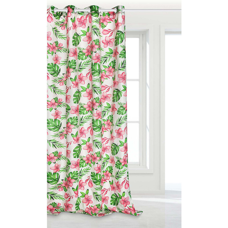 Edoti Curtain with flower Monstera 140x250 A497