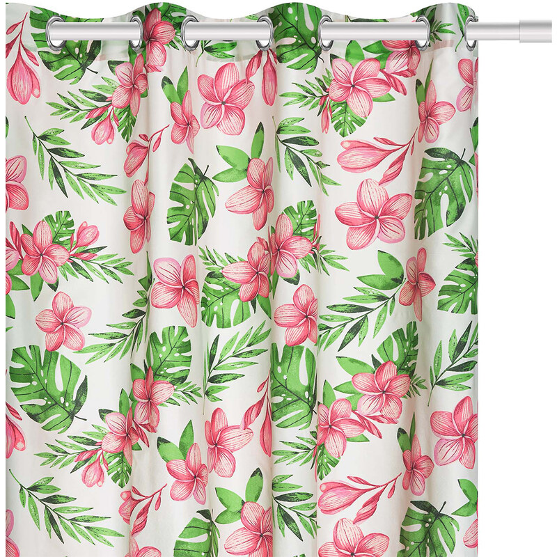 Edoti Curtain with flower Monstera 140x250 A497