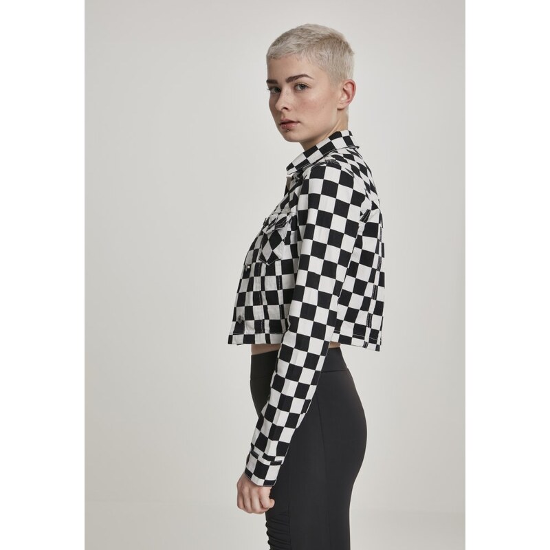 URBAN CLASSICS Ladies Short Check Twill Jacket