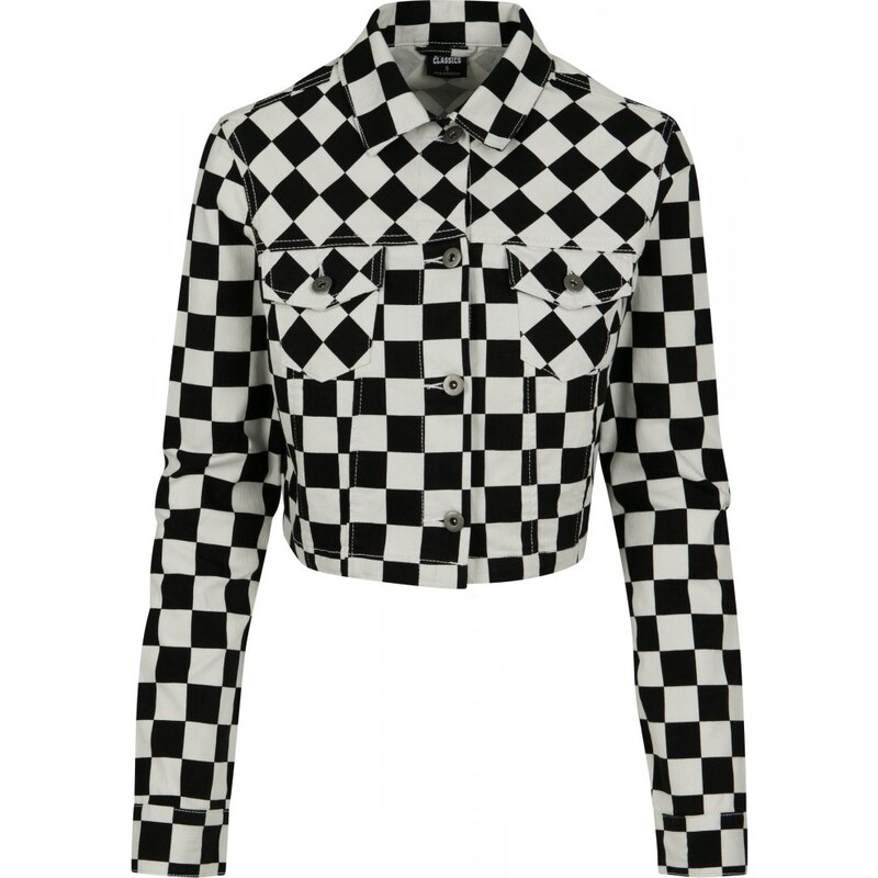 URBAN CLASSICS Ladies Short Check Twill Jacket