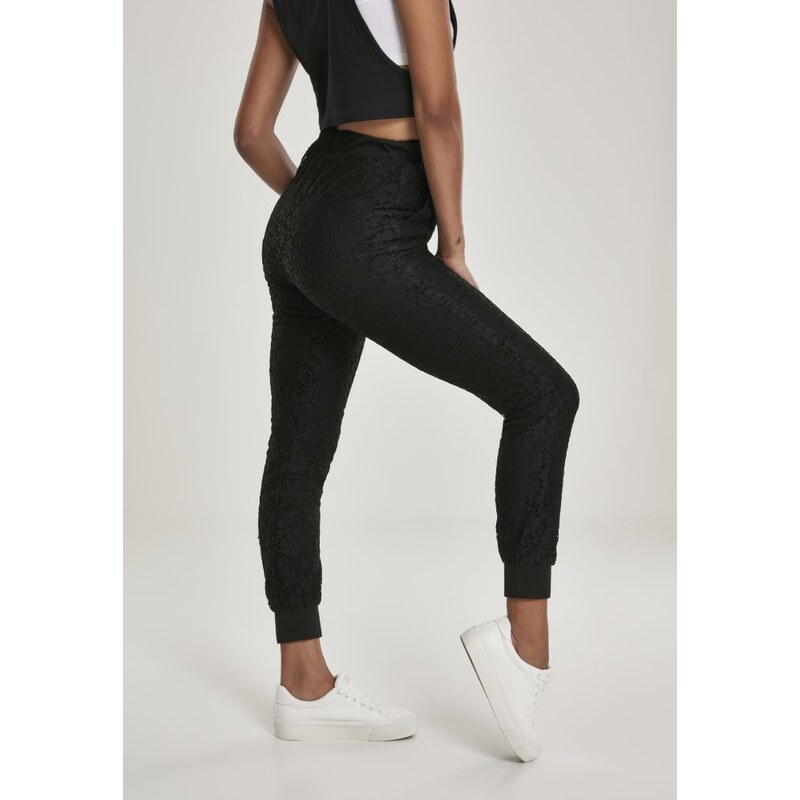 URBAN CLASSICS Ladies Lace Jersey Jog Pants