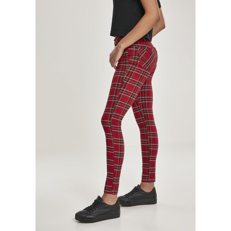 URBAN CLASSICS Ladies Skinny Tartan Pants