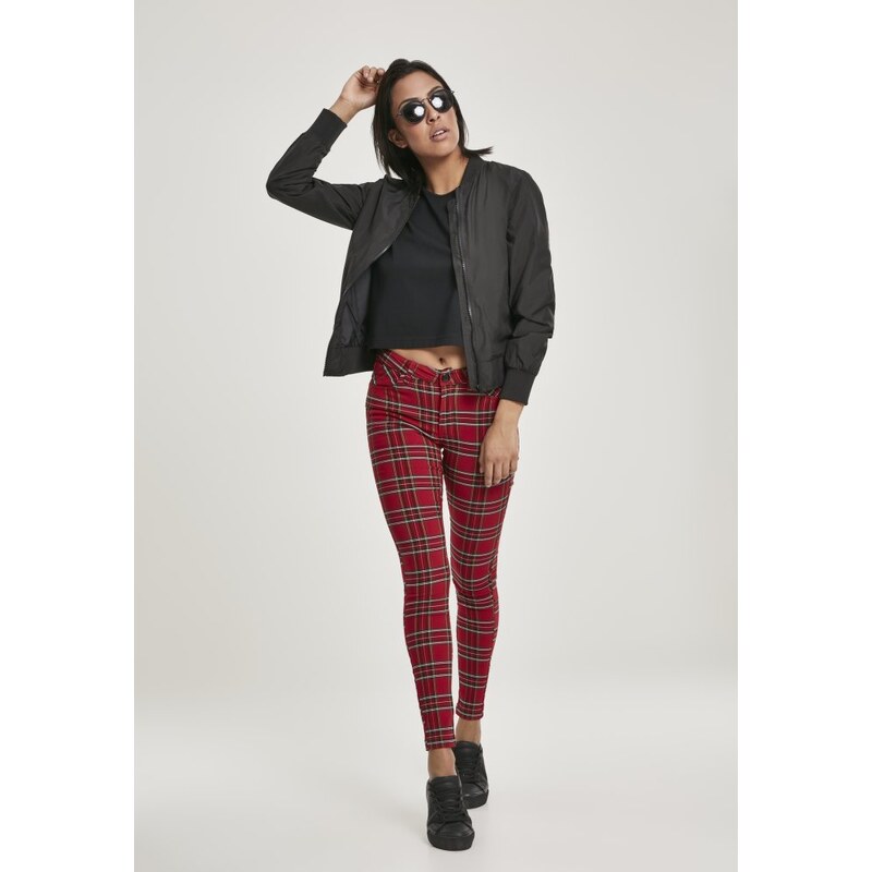 URBAN CLASSICS Ladies Skinny Tartan Pants