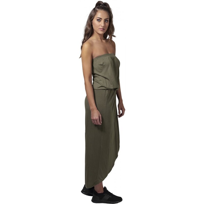 URBAN CLASSICS Ladies Viscose Bandeau Dress - olive