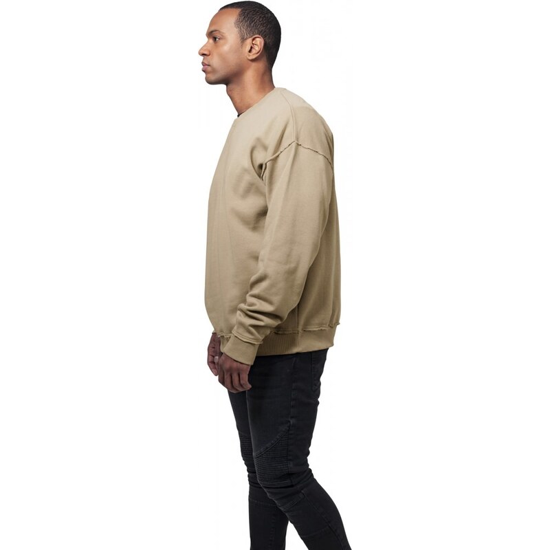 URBAN CLASSICS Oversized Open Edge Crew - warm sand