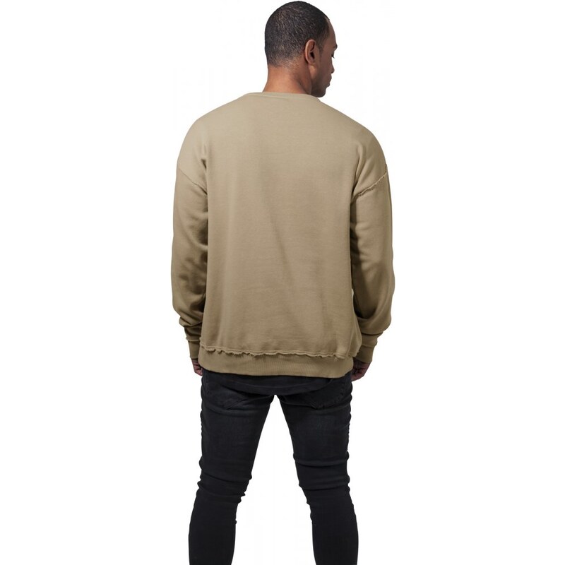 URBAN CLASSICS Oversized Open Edge Crew - warm sand