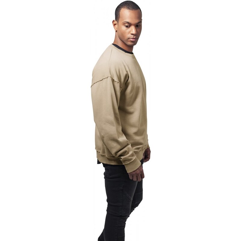 URBAN CLASSICS Oversized Open Edge Crew - warm sand