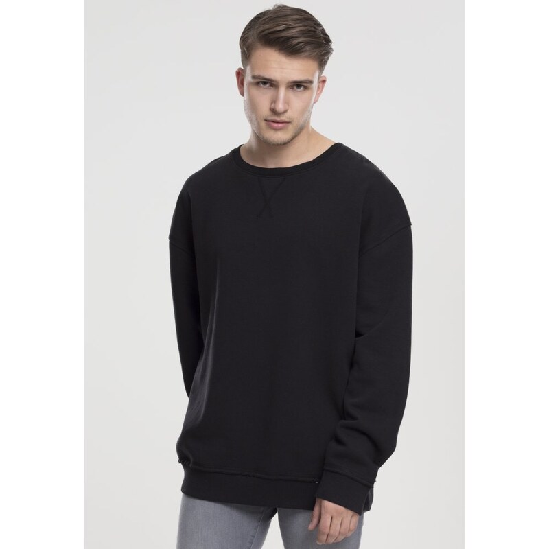 URBAN CLASSICS Oversized Open Edge Crew - black