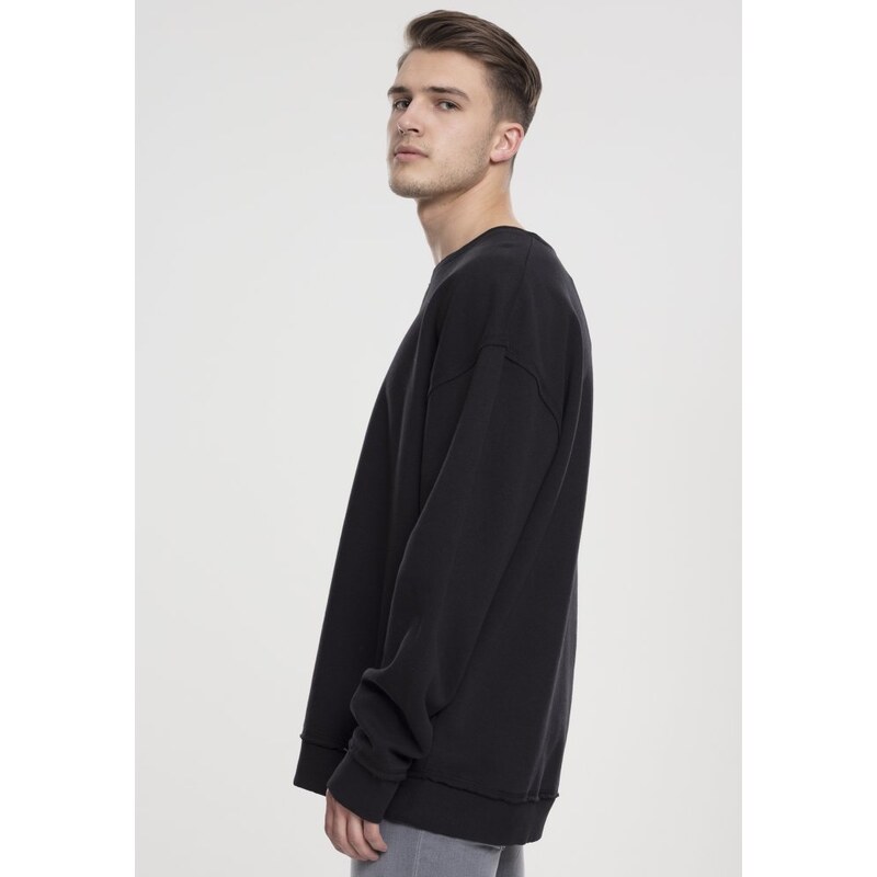 URBAN CLASSICS Oversized Open Edge Crew - black