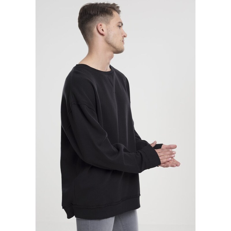 URBAN CLASSICS Oversized Open Edge Crew - black