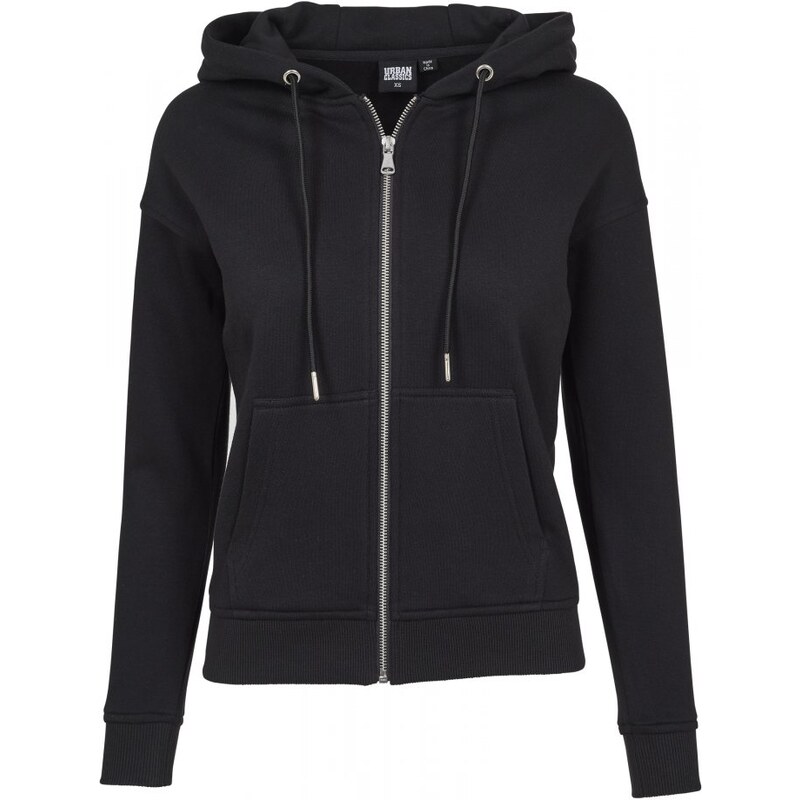 URBAN CLASSICS Ladies Classic Zip Hoody - black