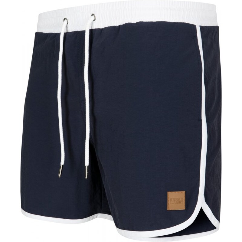 Pánské koupací kraťasy Urban Classics Retro Swimshorts - navy/white