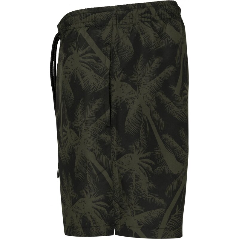 Pánské koupací šortky Urban Classics Pattern Swim Shorts - palm/olive
