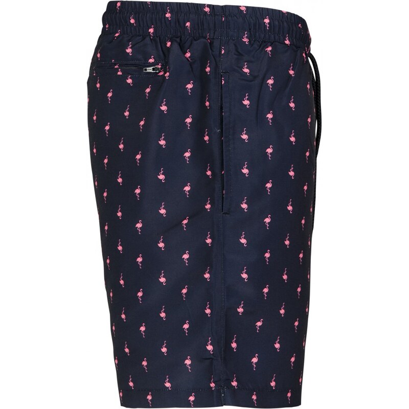 Pánské koupací šortky Urban Classics Pattern Swim Shorts - flamingo