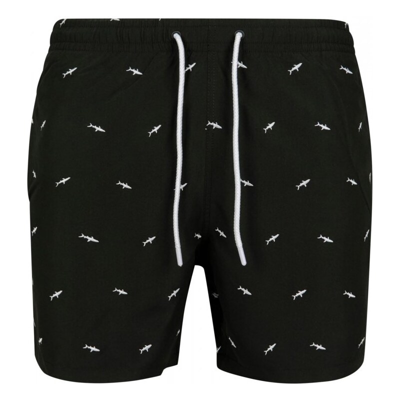 URBAN CLASSICS Embroidery Swim Shorts - shark/black/white