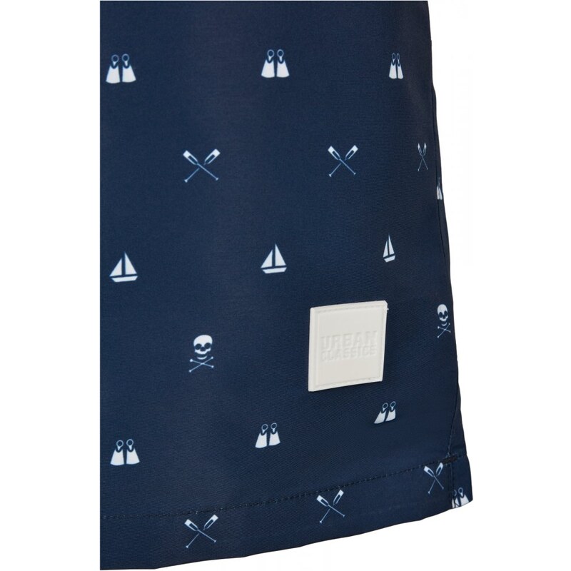 Pánské koupací šortky Urban Classics Pattern Swim Shorts - skullandyacht aop