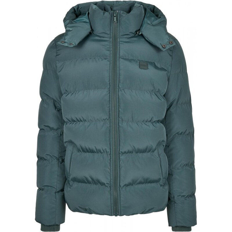 Pánská bunda Urban Classics Hooded Puffer Jacket - zelená