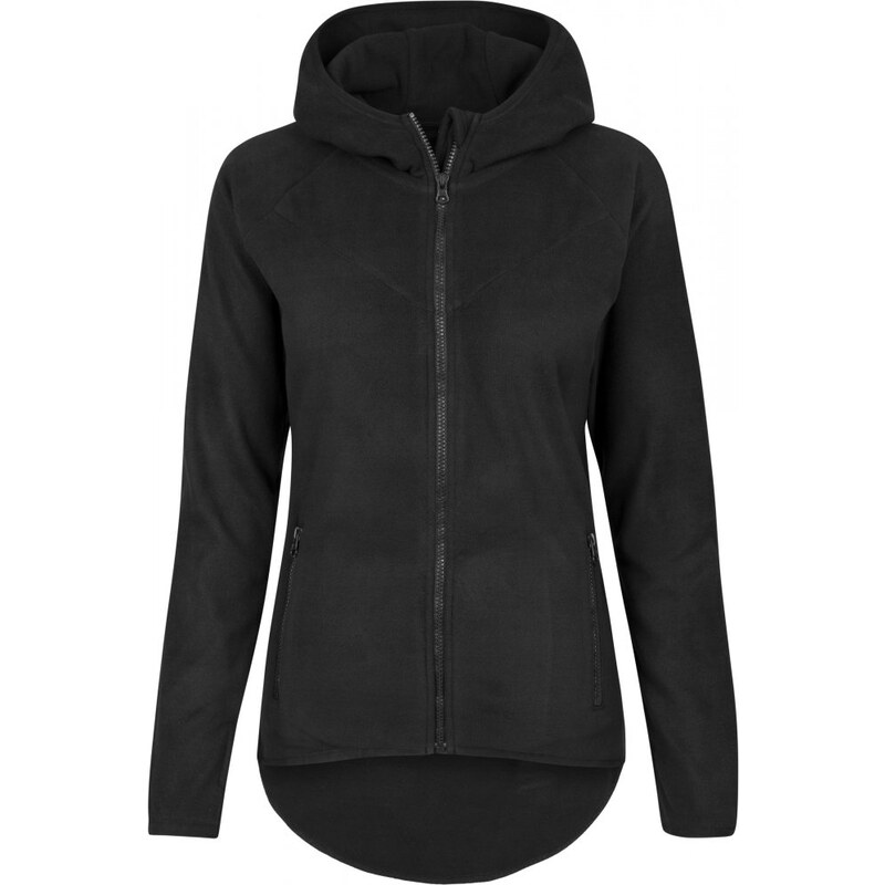 URBAN CLASSICS Ladies Polar Fleece Zip Hoody - black