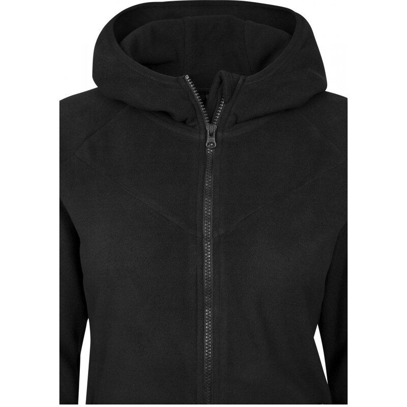 URBAN CLASSICS Ladies Polar Fleece Zip Hoody - black