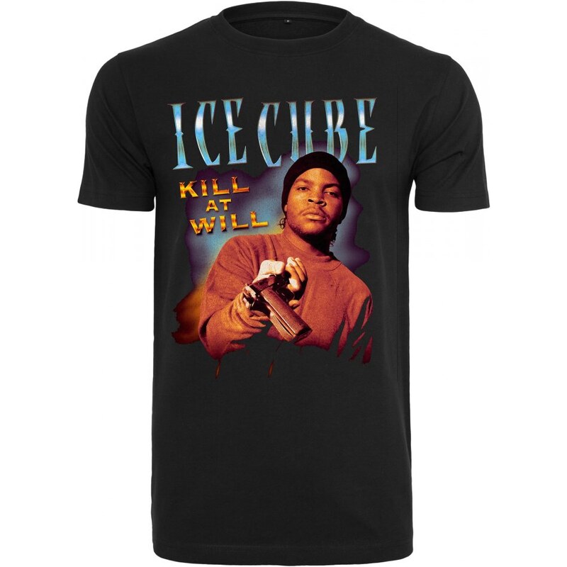URBAN CLASSICS Pánské tričko Mister Tee Ice Cube Kill At Will - černé