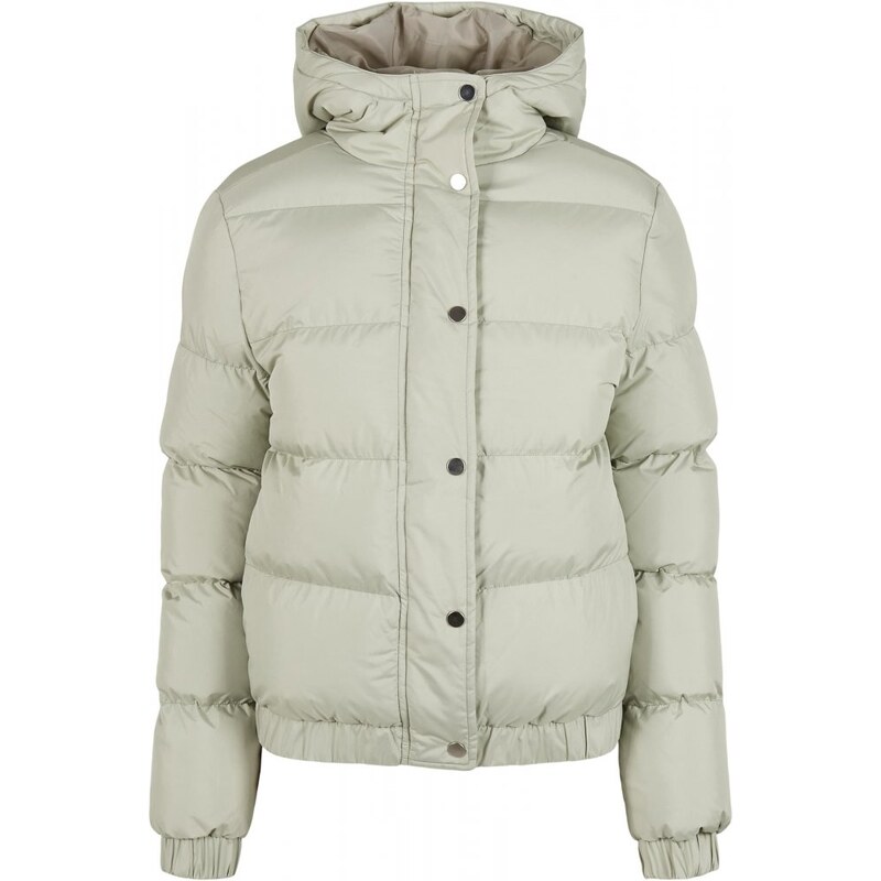 Dámská zimní bunda Urban Classics Ladies Hooded Puffer Jacket - pastelově zelená