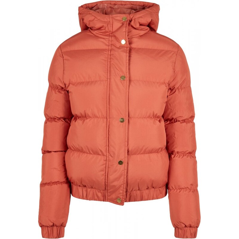 Dámská zimní bunda Urban Classics Ladies Hooded Puffer Jacket - cihlově červená