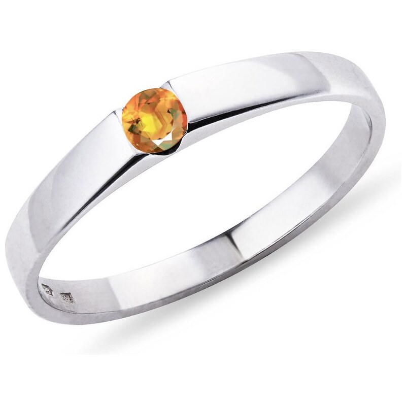Zlatý prsten s citrínem KLENOTA k0545062