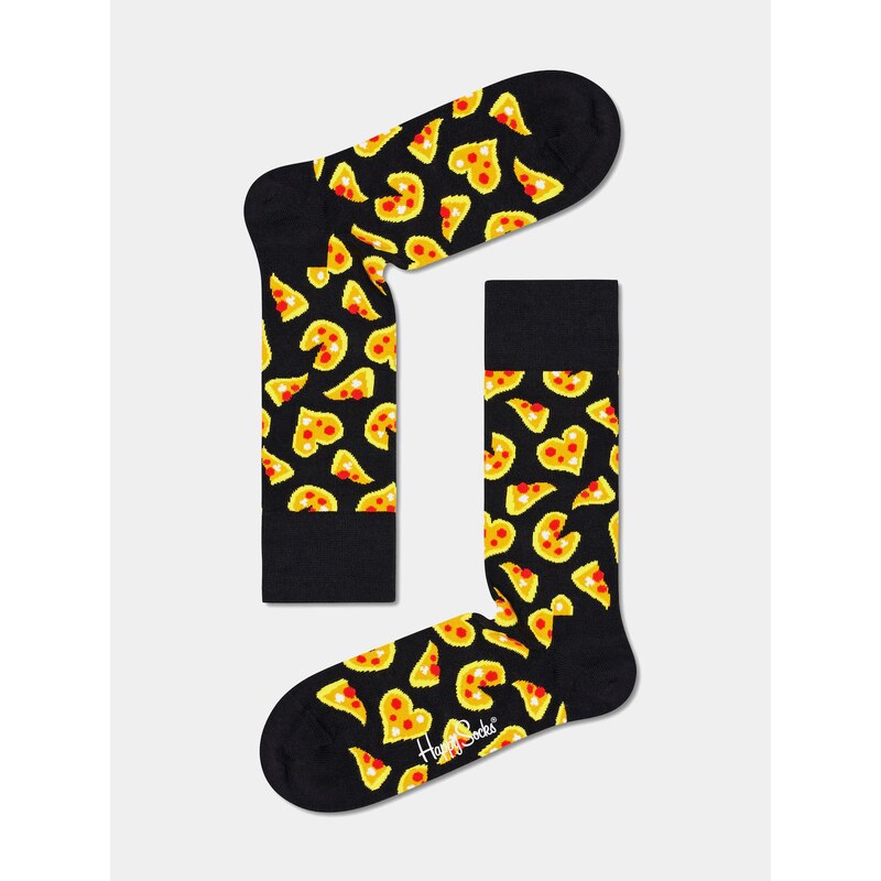 Happy Socks Pizza Love (black/yellow)černá