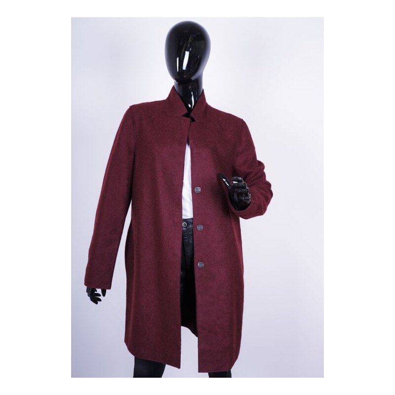 RICH&ROYAL dámský vlněný kabát 1706-821 bordó