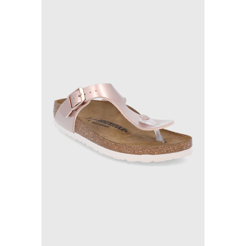 Dětské žabky Birkenstock zlatá barva